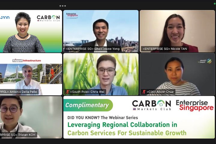 Thailand’s Carbon Markets Club and Enterprise Singapore Jointly Organize a Webinar on Leveraging Regional Collaboration in Carbon Services