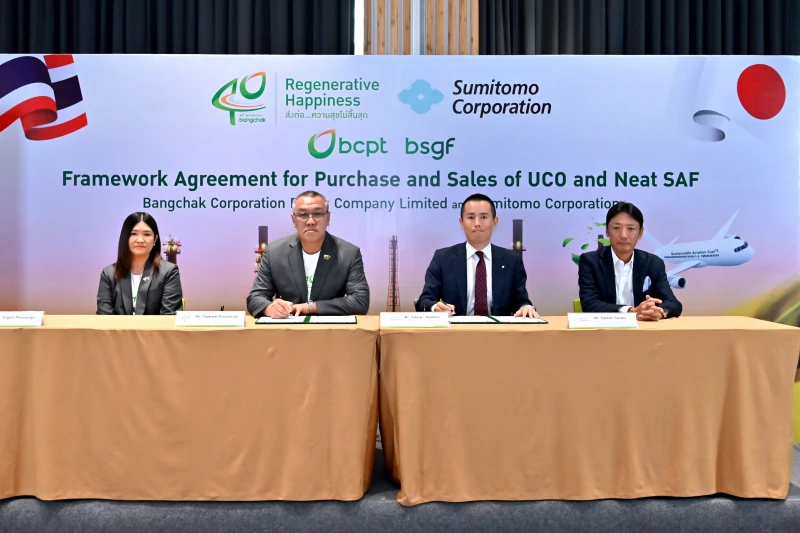 Bangchak and Sumitomo Corporation Forge Alliance to Advance UCO-to-SAF Supply Chain, Championing Environmental Sustainability